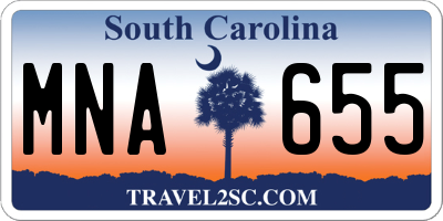 SC license plate MNA655
