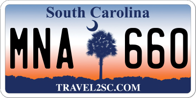 SC license plate MNA660