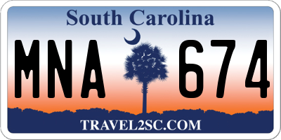 SC license plate MNA674