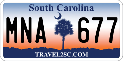 SC license plate MNA677