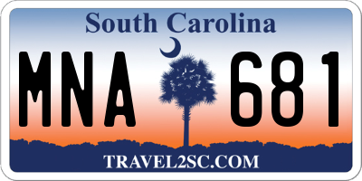 SC license plate MNA681