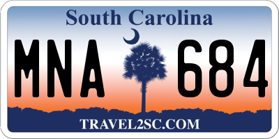 SC license plate MNA684