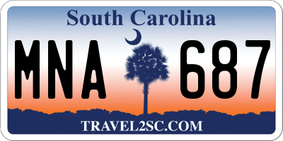 SC license plate MNA687