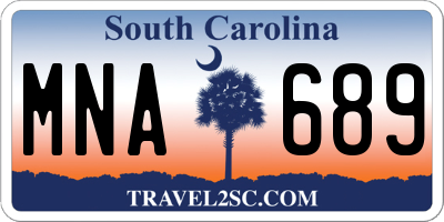 SC license plate MNA689