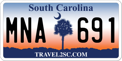SC license plate MNA691
