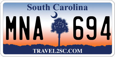 SC license plate MNA694