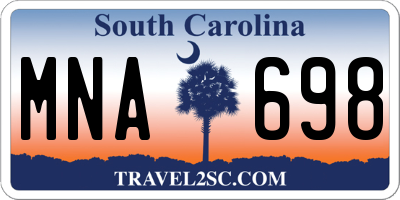 SC license plate MNA698