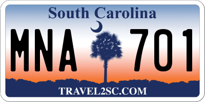 SC license plate MNA701