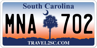 SC license plate MNA702