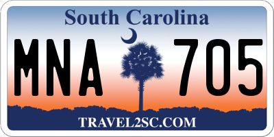 SC license plate MNA705