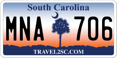 SC license plate MNA706