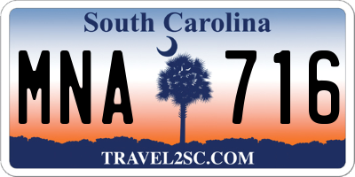 SC license plate MNA716