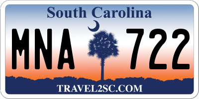 SC license plate MNA722