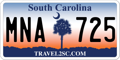 SC license plate MNA725