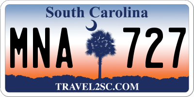 SC license plate MNA727