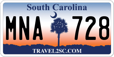SC license plate MNA728