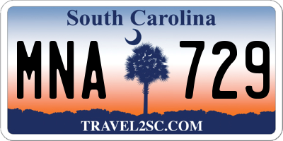 SC license plate MNA729