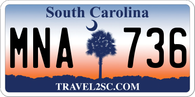 SC license plate MNA736