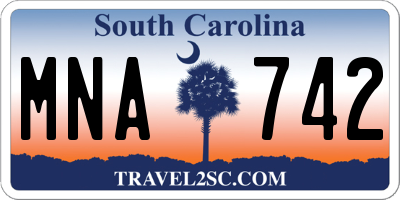 SC license plate MNA742