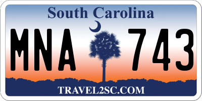 SC license plate MNA743