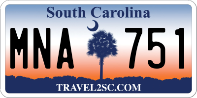 SC license plate MNA751
