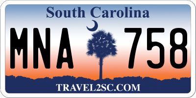 SC license plate MNA758