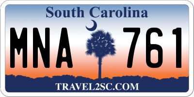 SC license plate MNA761