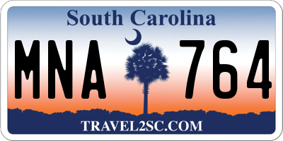 SC license plate MNA764
