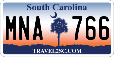 SC license plate MNA766