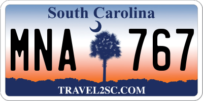 SC license plate MNA767