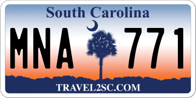SC license plate MNA771
