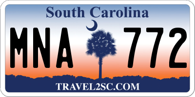 SC license plate MNA772