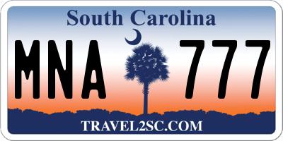 SC license plate MNA777