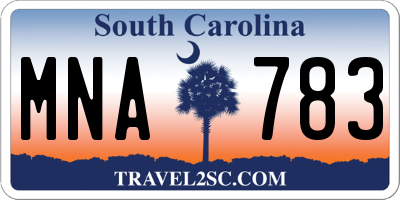 SC license plate MNA783