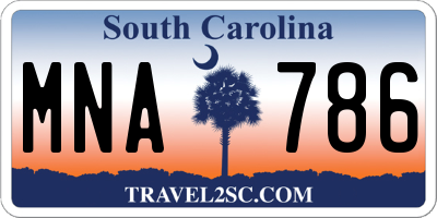 SC license plate MNA786