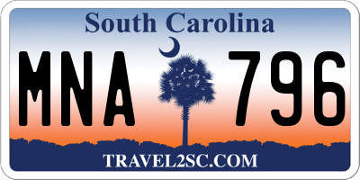SC license plate MNA796