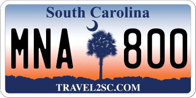 SC license plate MNA800