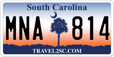 SC license plate MNA814