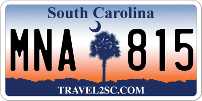SC license plate MNA815