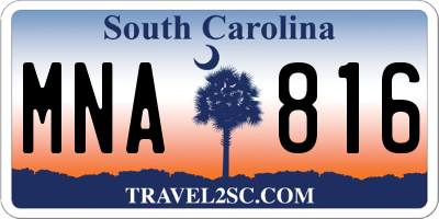 SC license plate MNA816