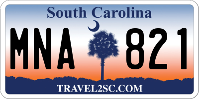 SC license plate MNA821