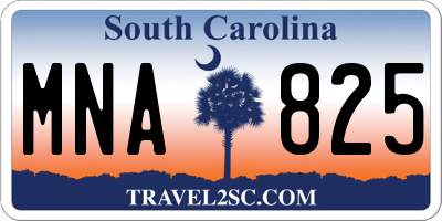 SC license plate MNA825