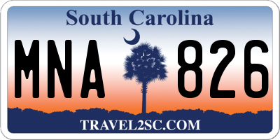 SC license plate MNA826