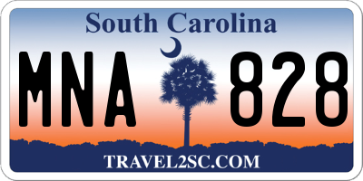 SC license plate MNA828