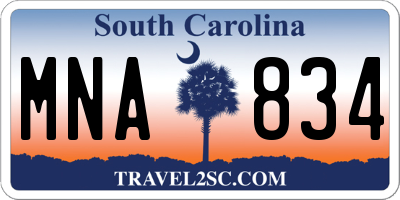SC license plate MNA834