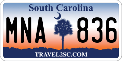 SC license plate MNA836