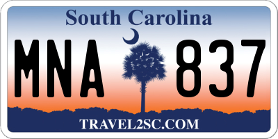 SC license plate MNA837