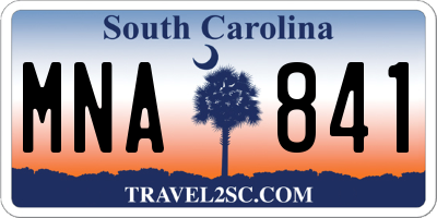 SC license plate MNA841