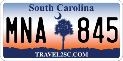 SC license plate MNA845