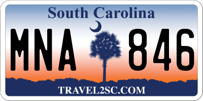 SC license plate MNA846